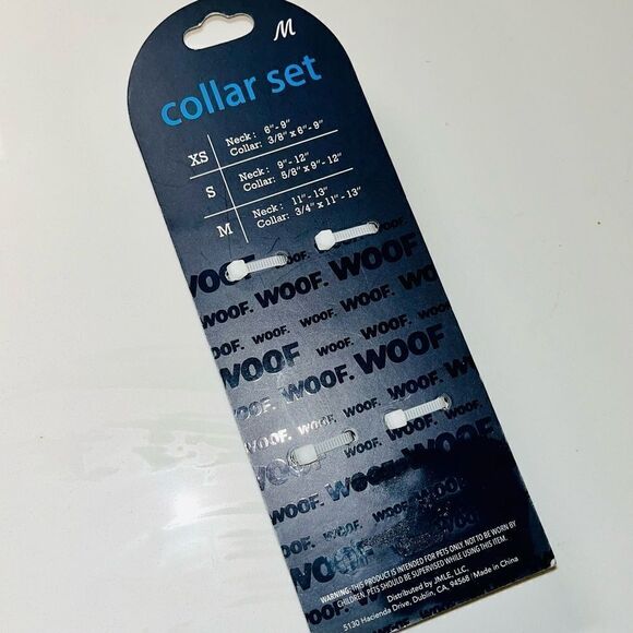 WOOF Dog Collar Set of 2 Skulls Dice Daggers Hearts Size Medium - Picture 5 of 9